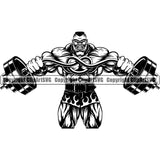 Sports Bodybuilding Fitness Muscle Bodybuilder ClipArt SVG