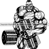 Sports Bodybuilding Fitness Muscle Bodybuilder ClipArt SVG