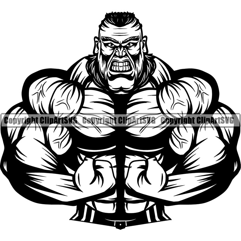 Sports Bodybuilding Fitness Muscle Bodybuilder Barbell ClipArt SVG