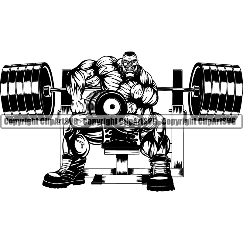 Sports Bodybuilding Fitness Muscle Bodybuilder ClipArt SVG