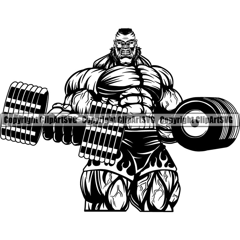 Sports Bodybuilding Fitness Muscle Bodybuilder ClipArt SVG