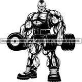 Sports Bodybuilding Fitness Muscle Bodybuilder ClipArt SVG