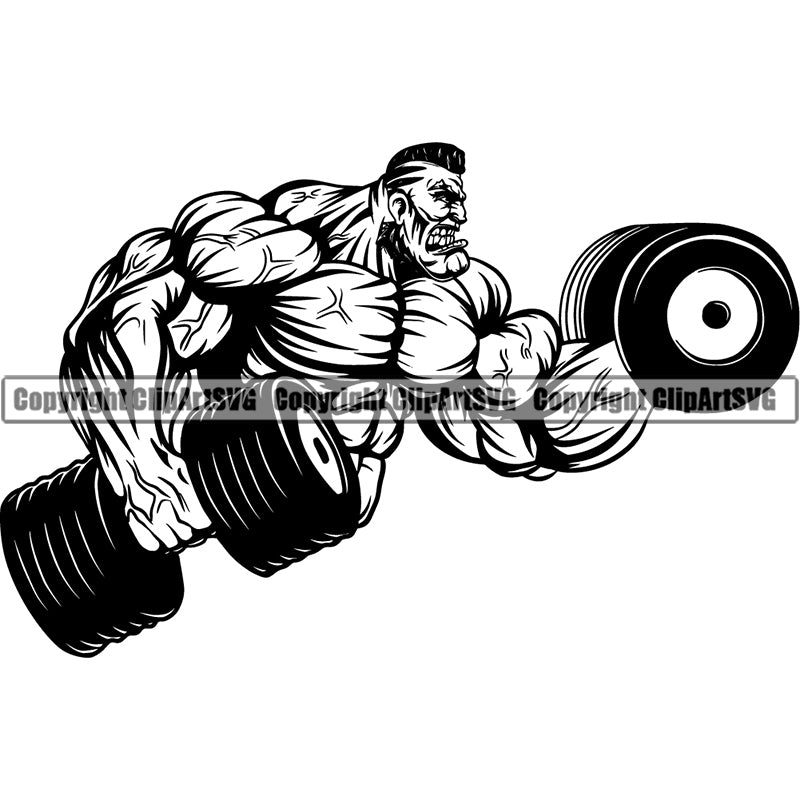 Sports Bodybuilding Fitness Muscle Bodybuilder ClipArt SVG