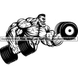 Sports Bodybuilding Fitness Muscle Bodybuilder ClipArt SVG