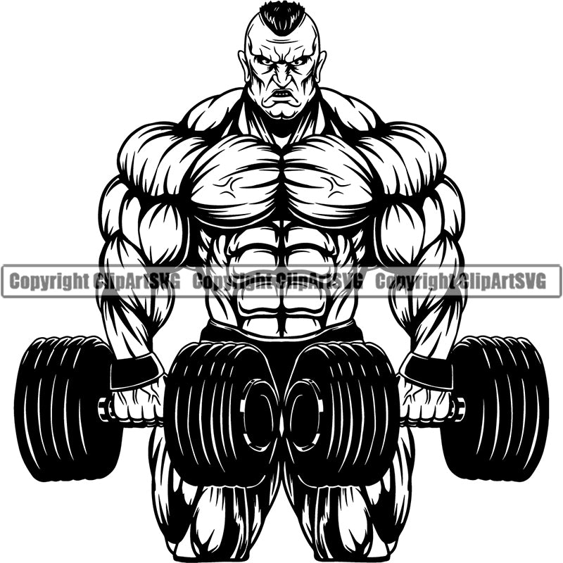 Sports Bodybuilding Fitness Muscle Bodybuilder ClipArt SVG