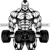 Sports Bodybuilding Fitness Muscle Bodybuilder ClipArt SVG