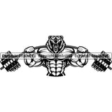 Sports Bodybuilding Fitness Muscle Bodybuilder Bear  ClipArt SVG