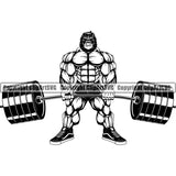 Gym Sports Bodybuilding Fitness Muscle Bodybuilder Gorilla ClipArt SVG