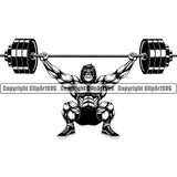 Gym Sports Bodybuilding Fitness Muscle Bodybuilder Gorilla ClipArt SVG