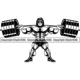 Gym Sports Bodybuilding Fitness Muscle Bodybuilder Gorilla ClipArt SVG