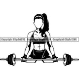 Woman Sports Bodybuilding Fitness Muscle Bodybuilder ClipArt SVG