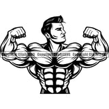 Gym Sports Bodybuilding Fitness Muscle Bodybuilder ClipArt SVG