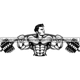 Gym Sports Bodybuilding Fitness Muscle Bodybuilder Lifting Weigh ClipArt SVG