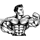 Gym Sports Bodybuilding Fitness Muscle Bodybuilder ClipArt SVG