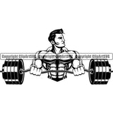 Gym Sports Bodybuilding Fitness Muscle Bodybuilder Barbell ClipArt SVG