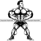 Gym Sports Bodybuilding Fitness Muscle Bodybuilder ClipArt SVG