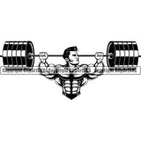 Gym Sports Bodybuilding Fitness Muscle Bodybuilder Barbell ClipArt SVG