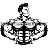 Gym Sports Bodybuilding Fitness Muscle Bodybuilder ClipArt SVG