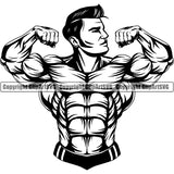 Gym Sports Bodybuilding Fitness Muscle Bodybuilder ClipArt SVG