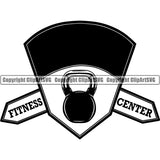 Logo Gym Sports Bodybuilding Fitness Muscle Barbell ClipArt SVG