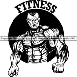 Logo Gym Sports Bodybuilding Fitness Muscle Bodybuilder ClipArt SVG