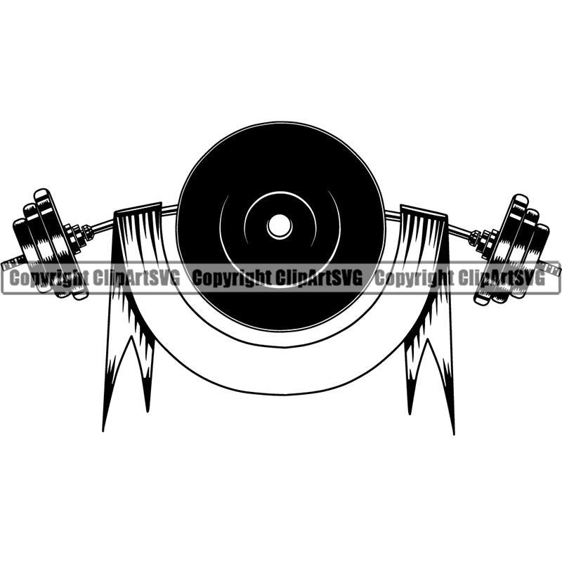 Logo Gym Sports Bodybuilding Fitness Muscle Barbell1 ClipArt SVG