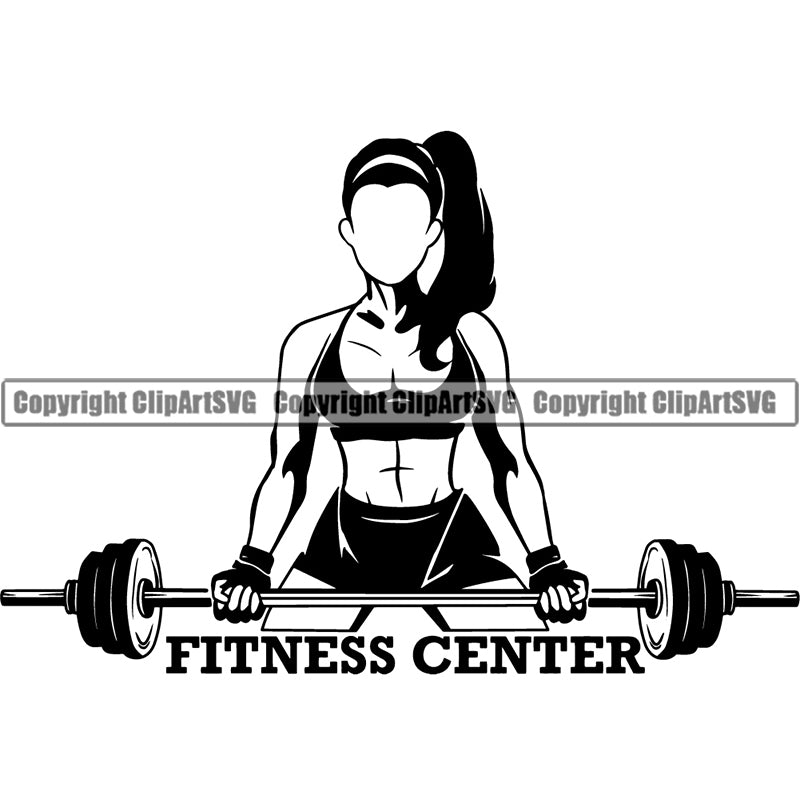 Logo Gym Sports Bodybuilding Fitness Muscle Bodybuilder Woman ClipArt SVG