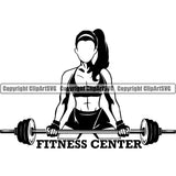 Logo Gym Sports Bodybuilding Fitness Muscle Bodybuilder Woman ClipArt SVG