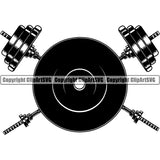 Logo Gym Sports Bodybuilding Fitness Muscle Barbell ClipArt SVG