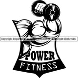 Logo Gym Sports Bodybuilding Fitness Muscle Arm Bicep Curl ClipArt SVG