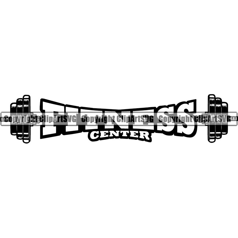 Logo Gym Sports Bodybuilding Fitness Muscle Barbell ClipArt SVG