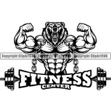 Logo Gym Sports Bodybuilding Fitness Muscle Barbell ClipArt SVG