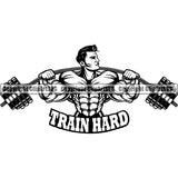 Logo Gym Sports Bodybuilding Fitness Muscle Bodybuilder ClipArt SVG