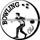 Sports Game Man Bowling Bowler Bowl Ball ClipArt SVG