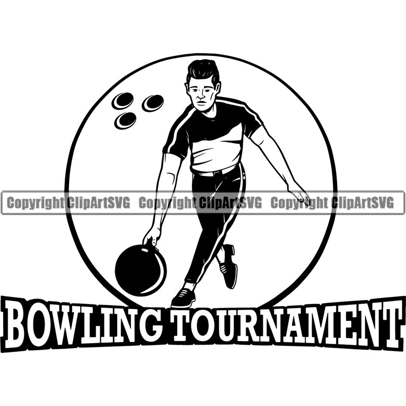 Sports Game Man Bowling Bowler Bowl Ball ClipArt SVG