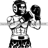 Sports Boxing Boxer Amateur MMA Fighter Boxer ClipArt SVG