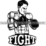 Sports Boxing Boxer MMA Fighter Boxer ClipArt SVG