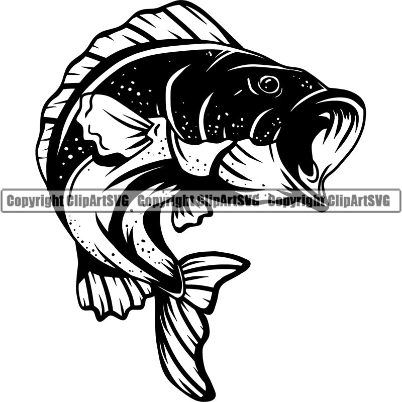 Sports Game Fishing Hunting Fish Hunt Bass ClipArt SVG