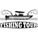 Sports Game Fishing Tour Fish Hunt Boat River Fresh Water ClipArt SVG