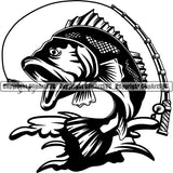 Sports Game Fishing Hunting Fish Hunt Bass ClipArt SVG