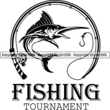 Sports Game Fishing Tournament Fish Hunt Bass Logo ClipArt SVG