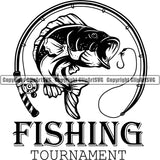 Sports Game Fishing Tournament Fish Hunt Bass Logo ClipArt SVG