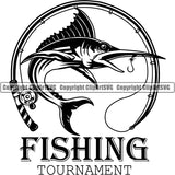 Sports Game Fishing Tournament Fish Hunt Fish Marlin Logo ClipArt SVG