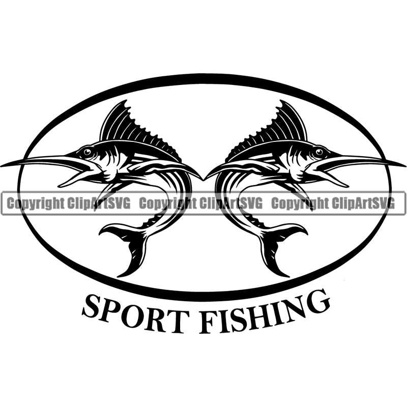 Sports Game Fishing Hunting Fish Hunt Marlin ClipArt SVG