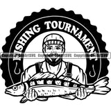 Sports Game Fishing Tournament Fish Hunt Fisherman ClipArt SVG