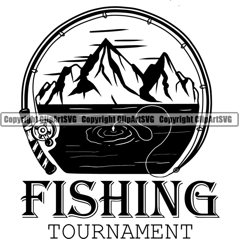 Sports Game Fishing Tournament Fish Hunt Fish Marlin Logo ClipArt SVG