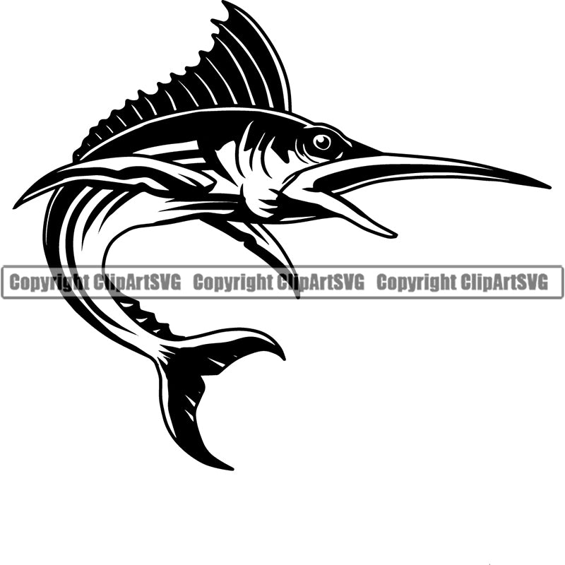 Sports Game Fishing Hunting Fish Hunt Fish Marlin ClipArt SVG