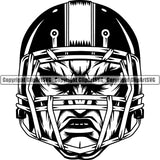 Sports Game Football Player Helmet ClipArt SVG