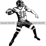 Sports Game American Football Quarterback ClipArt SVG