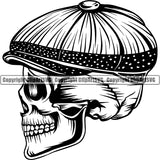 Sports Game Golf Skeleton Hat Skull ClipArt SVG